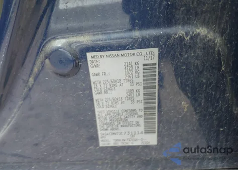 2018 Nissan Rogue Sl из США, поврежденный, VIN 5N1AT2MV7JC731114